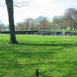 the-slow-parade Visitors file past the Vietnam War Memorial.