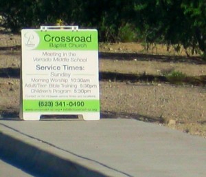 church signa Join us at the Crossroad